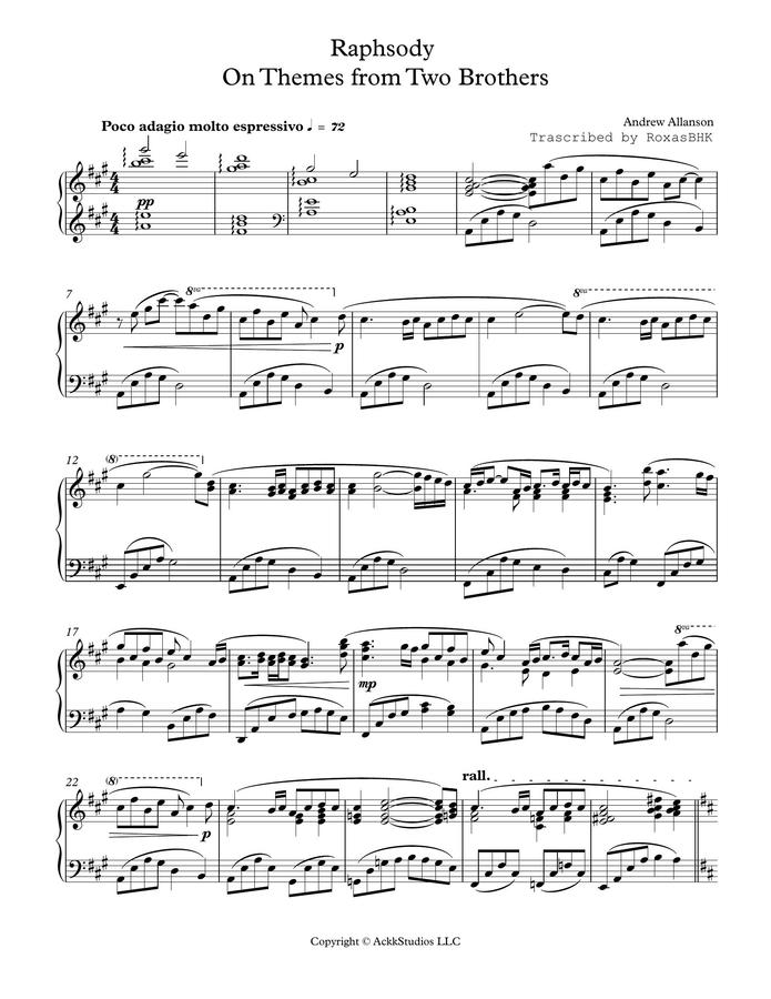 악보 > Two Brothers Two Brothers Credits