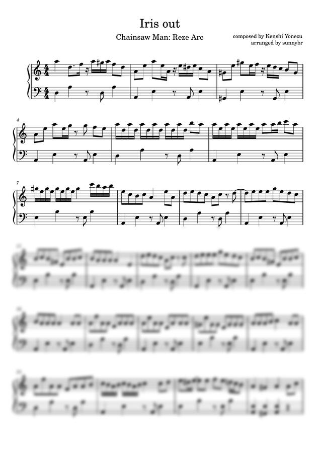 요네즈 켄시 - Iris out (easy version) (체인소맨 레제편) by sunnybr0