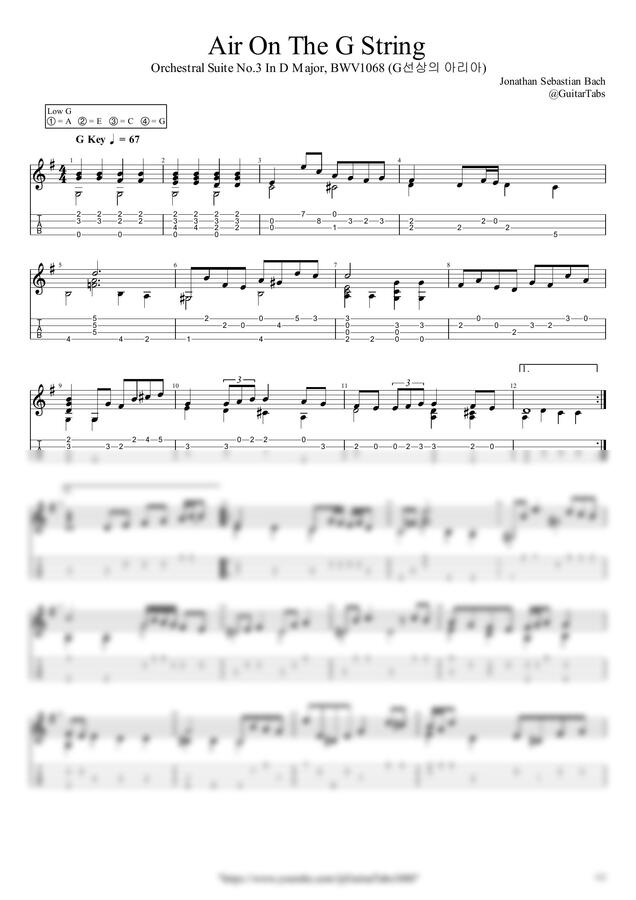 J.S. Bach - Air On The G String by GuitarTabs0