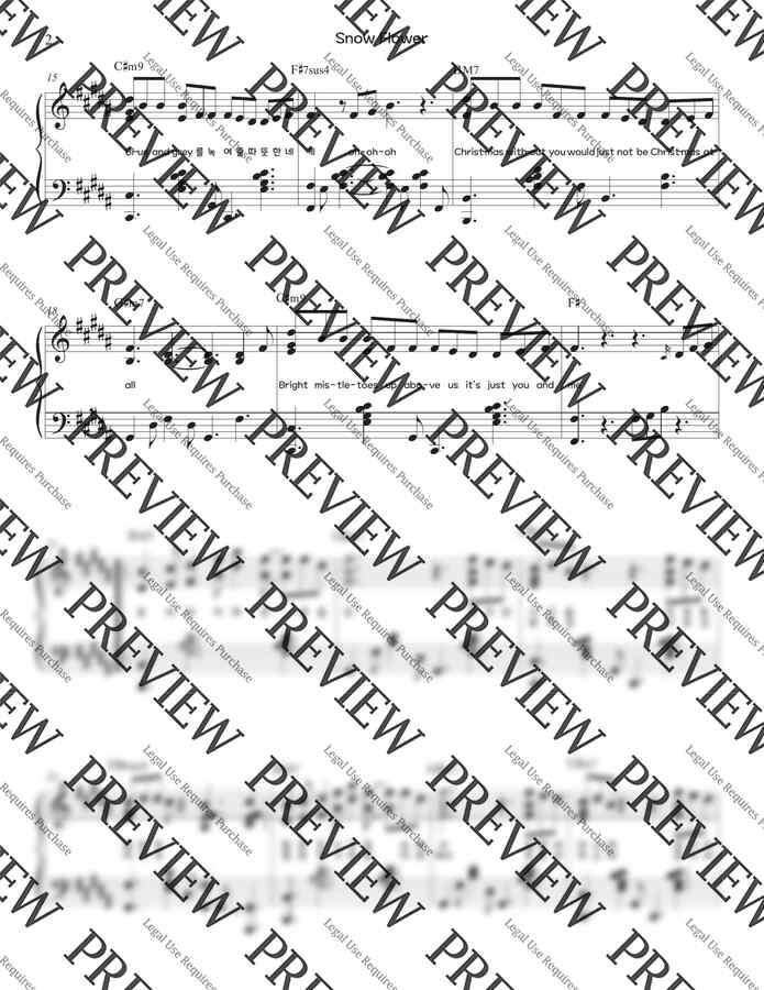 악보 > 뷔 (방탄소년단) Snow Flower (feat. Peakboy) (어려운 악보) by Jinnie J