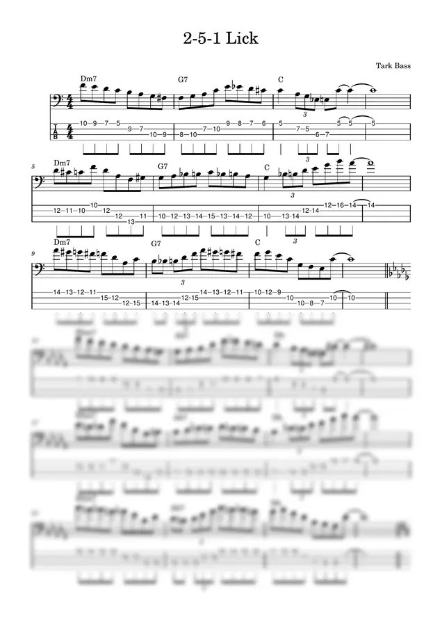 2-5-1 Bass Lick