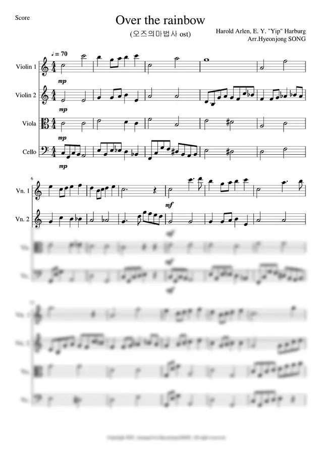 Harold Arlen - Over the rainbow (String Quartet Ver.) (Over the rainbow (String Quartet Ver.))