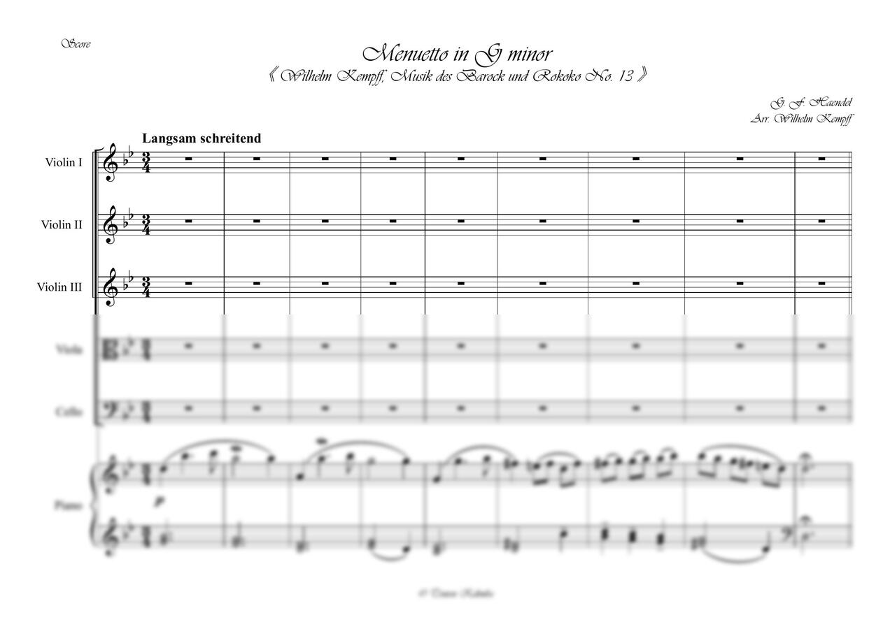 헨델(G.F.Handel) - 미뉴에트 g단조(Minuett in g minor) (피아노 6중) by Tonton Kalimba0