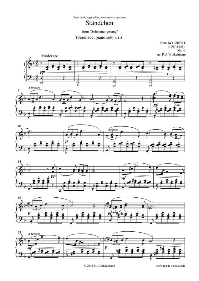 슈베르트 (Schubert, Franz) - Serenade piano sonata