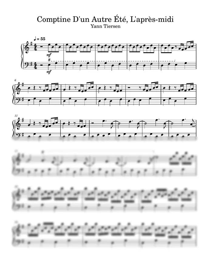 Yann Tiersen - Comptine D'un Autre Été, L'après-midi (Piano)